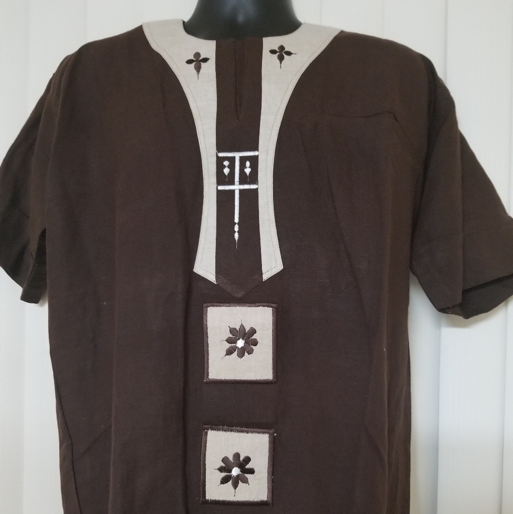 Dark Brown Linen Shirt.